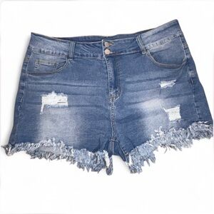 Denim Distressed Women Shorts
